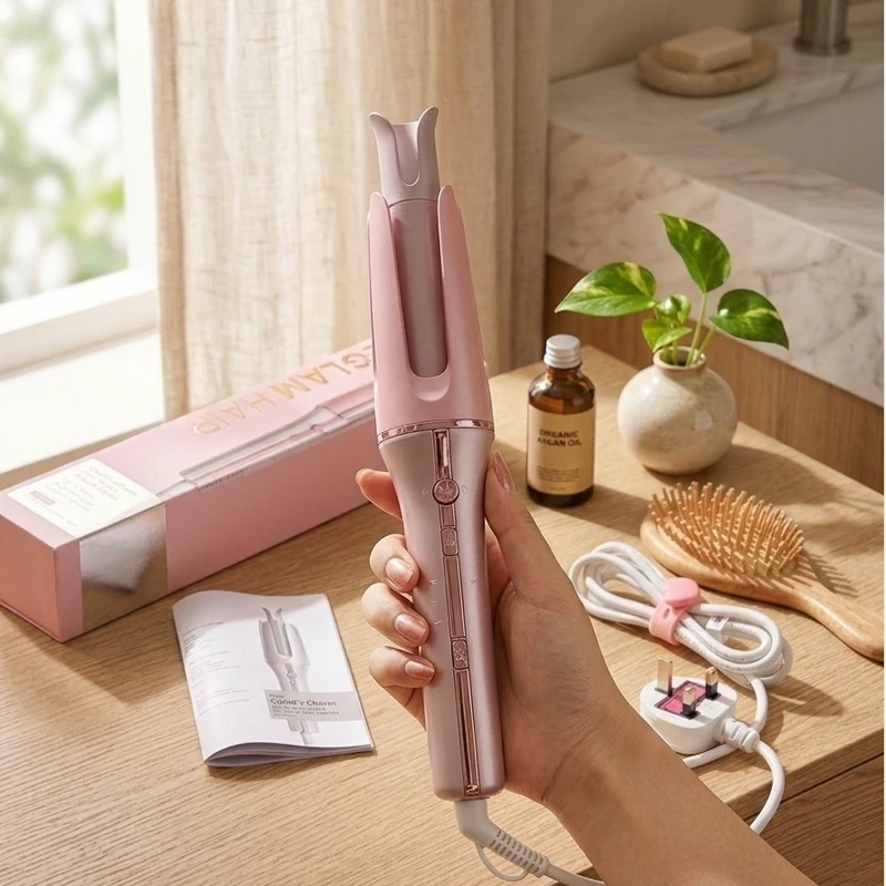 دستگاه کرلی شیگلم صورتی سایز 25 میل